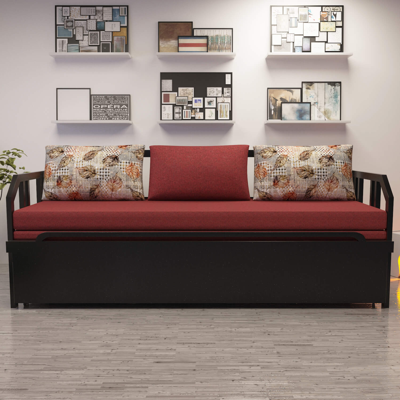 Metal sofa cum bed with deals storage